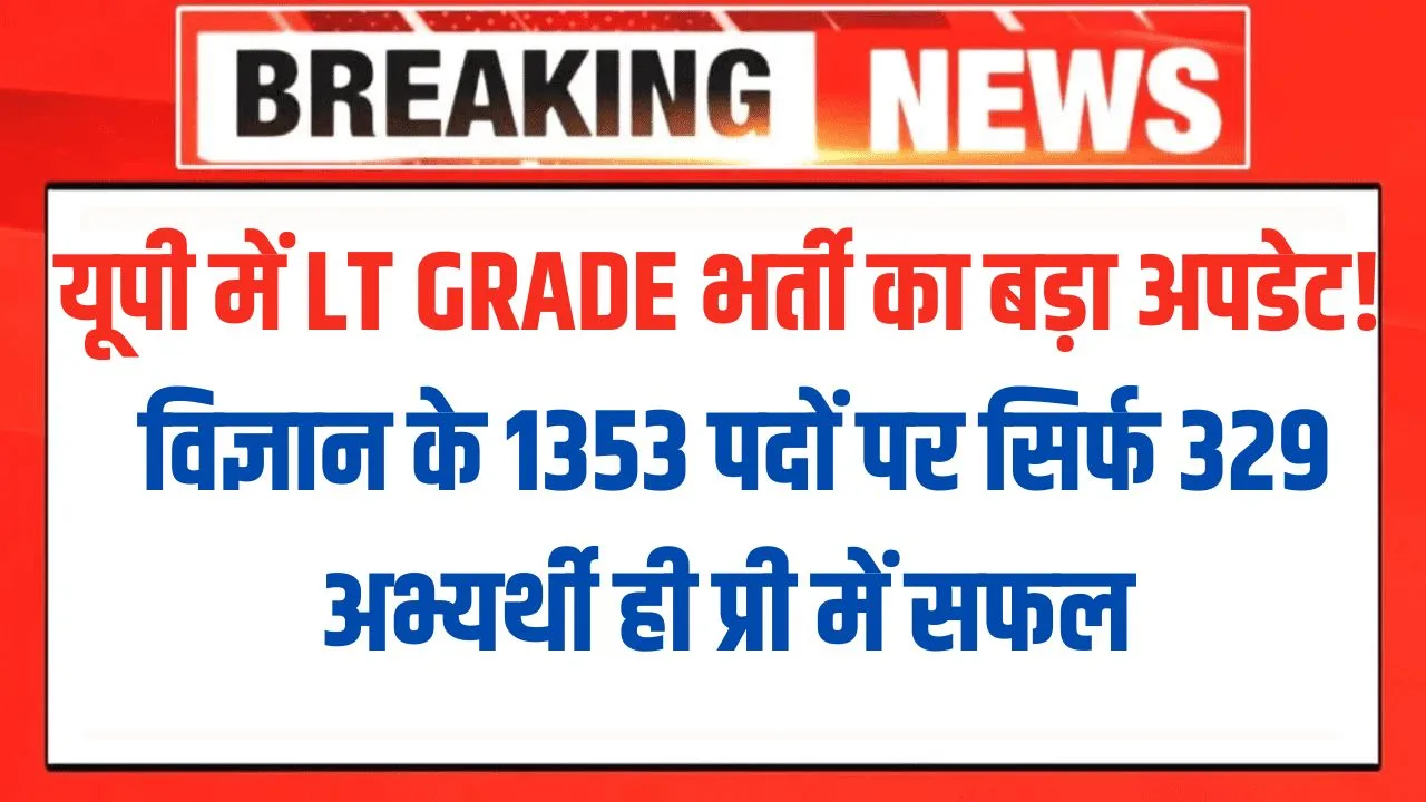 Big update on LT GRADE recruitment in UP!